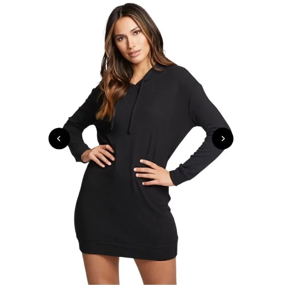 Chaser Long Sleeve Black Hoodie Dress Sz Small NWT
